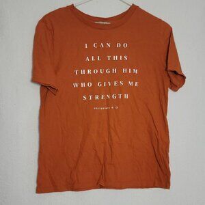 630. Forever 21 With Purpose Short Sleeve T-Shirt Orange Sz S